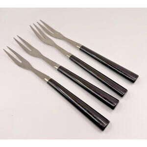Seafood Forks, Stainless Steel, Contemporary, Black, Dinner Party